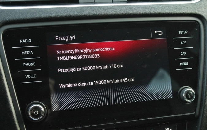 Skoda Octavia cena 94500 przebieg: 109573, rok produkcji 2019 z Zator małe 704